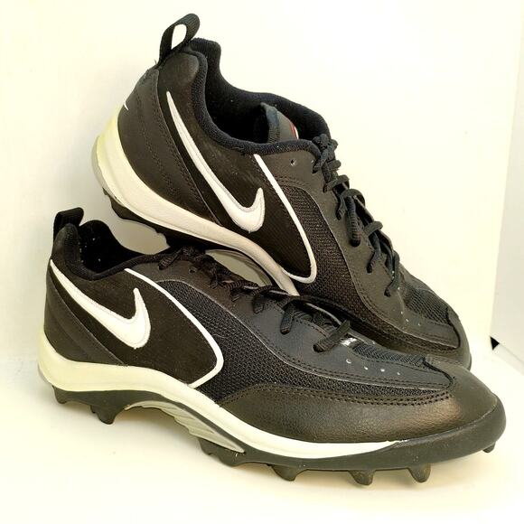 Nike Land Shark Mens Black/White Football Cleats - Size 10 - Picture 1 of 6
